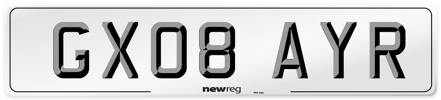 GX08 AYR Number Plate from New Reg